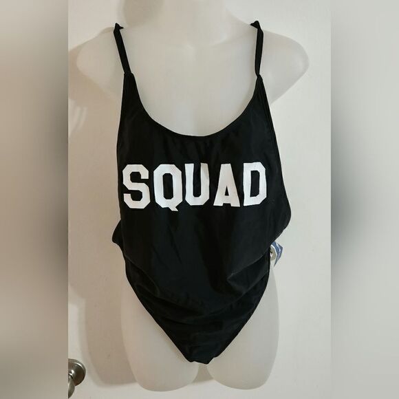 NWT Dippin’ Daisy’s SQUAD black one piece swimsuit high leg - Picture 5 of 8